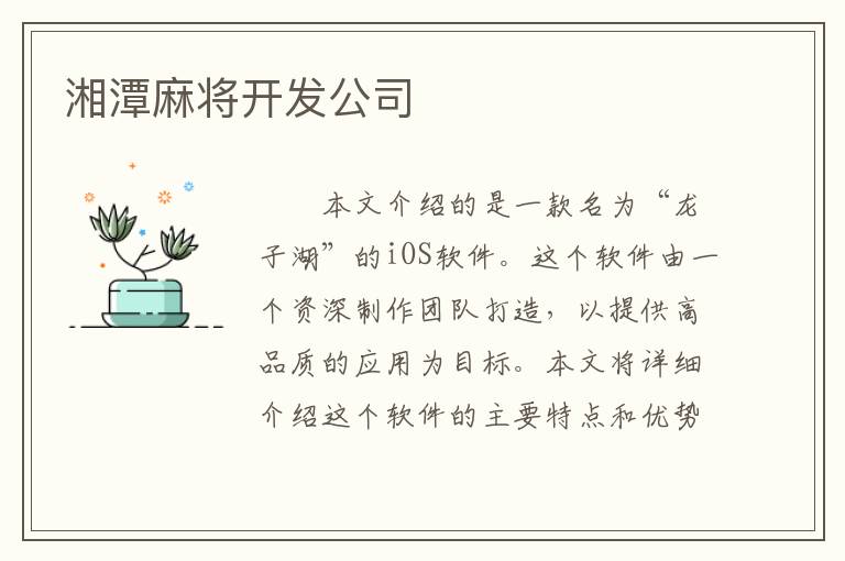 湘潭麻将开发公司
