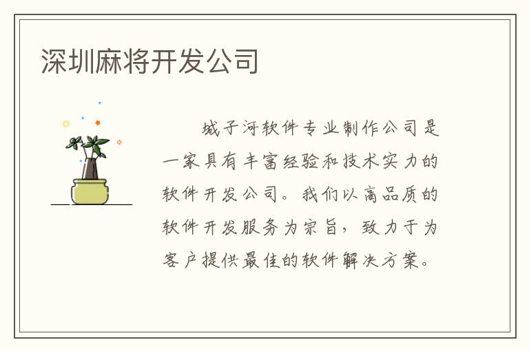 深圳麻将开发公司