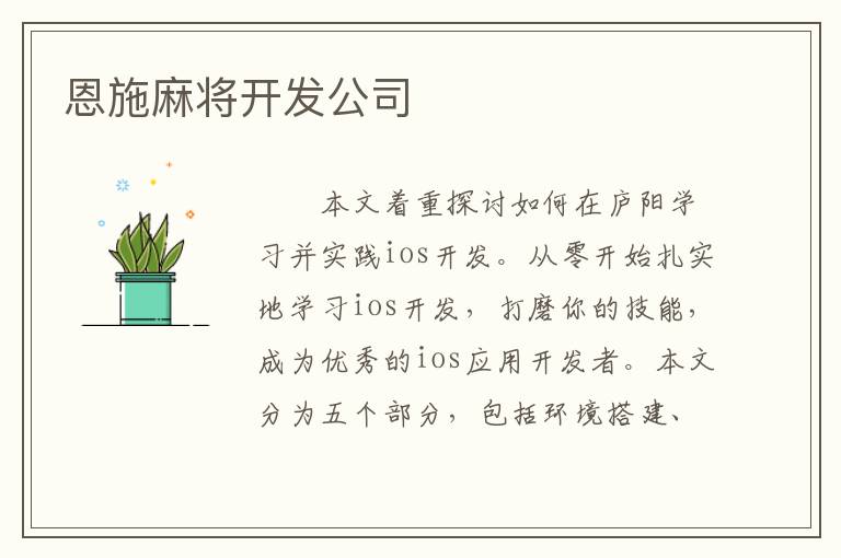 恩施麻将开发公司