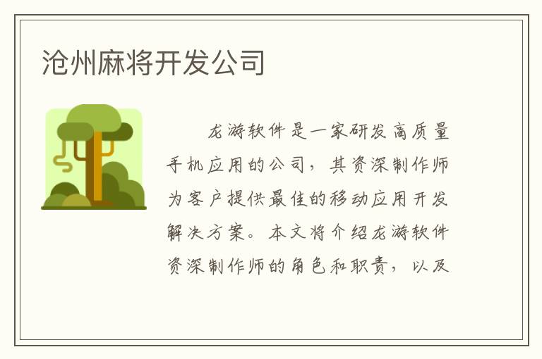 沧州麻将开发公司