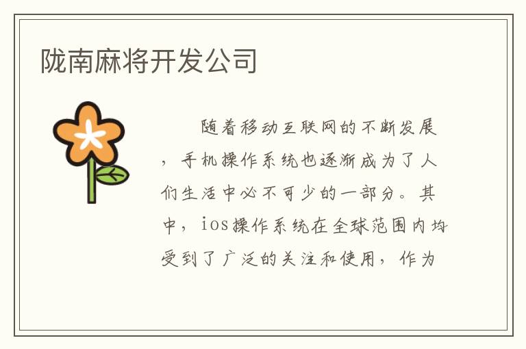 陇南麻将开发公司
