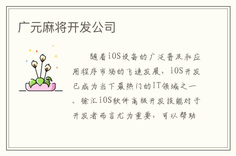 广元麻将开发公司